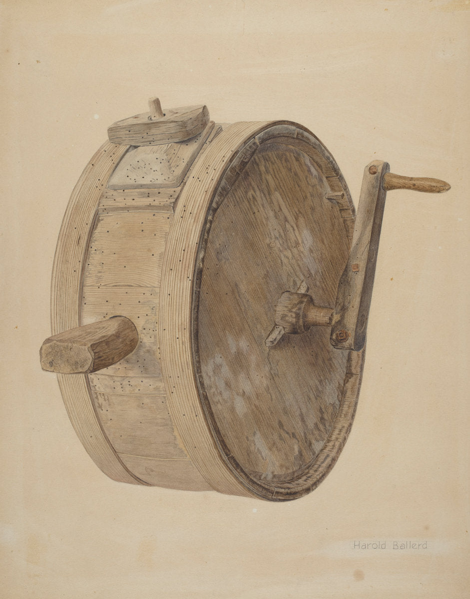 Butter Churn by Harold Ballerd (American, active c. 1935), 16X12"(A3)Poster Print