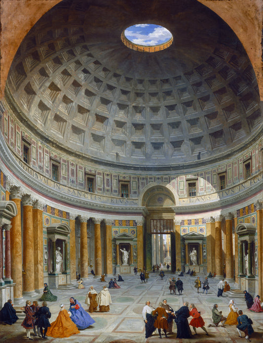 Interior of the Pantheon, Rome by Giovanni Paolo Panini (Italian, 1691 - 1765), 16X12"(A3)Poster Print