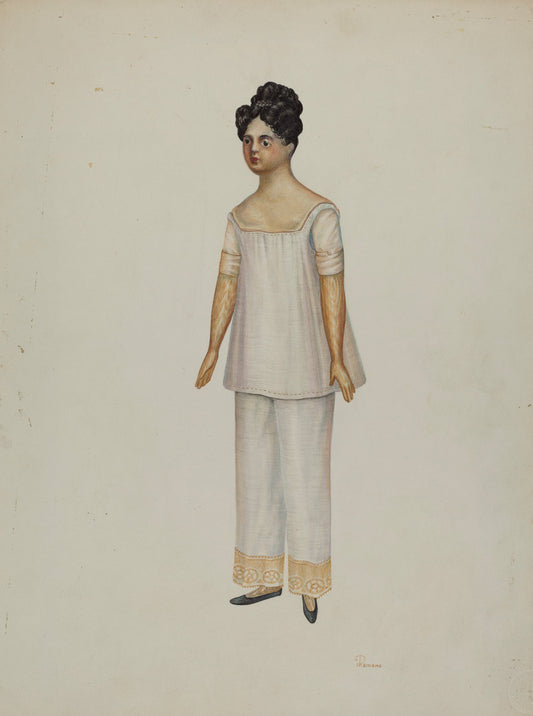 Doll - "Lydia Sherman" by Josephine C. Romano (American, 1915 - 2009), 16X12"(A3)Poster Print