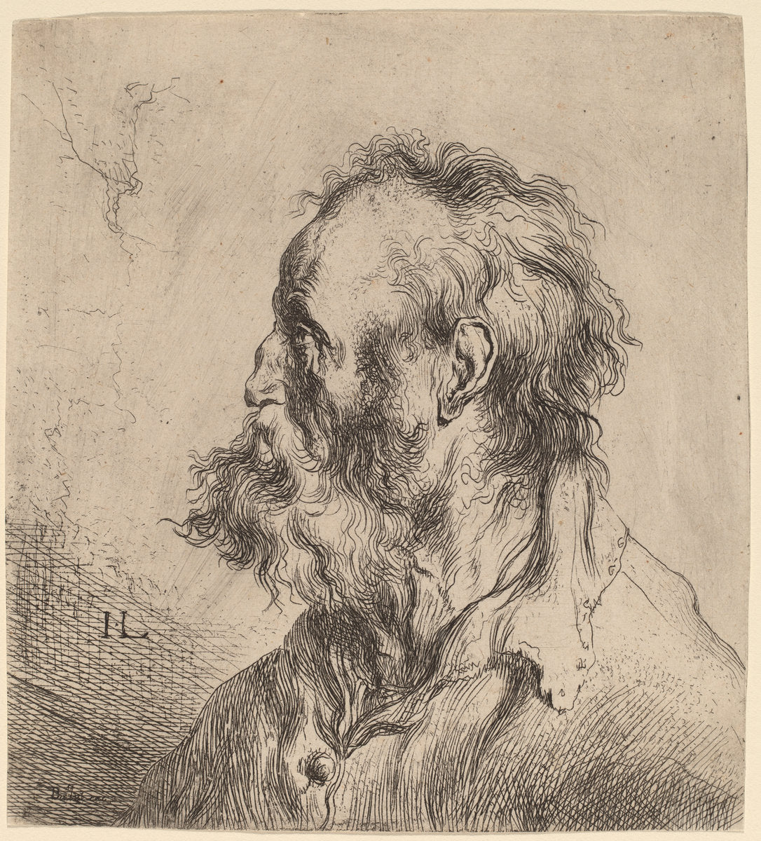Bust of a Bearded Old Man by Jan Lievens (Dutch, 1607 - 1674), 16X12"(A3)Poster Print