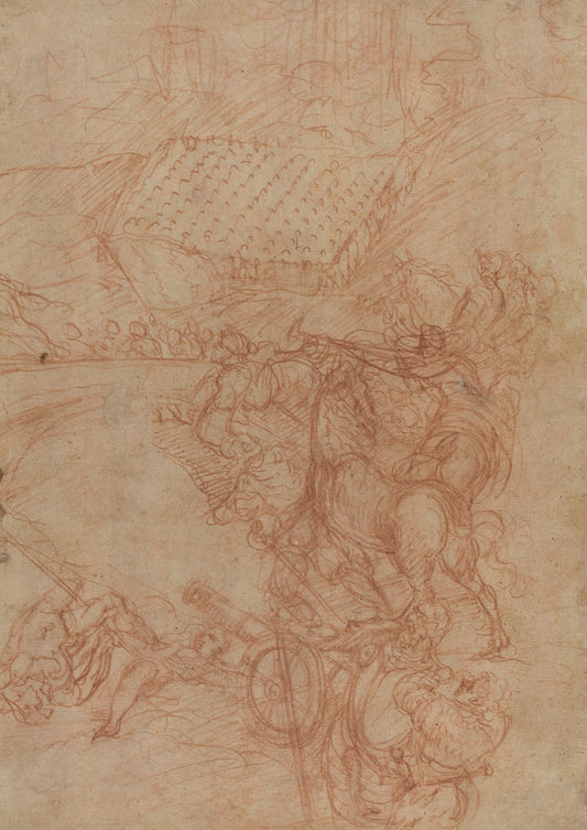 The Battle of Spoleto by Andrea Vicentino after Titian (Italian, c. 1539 - 1614), 16X12"(A3)Poster Print