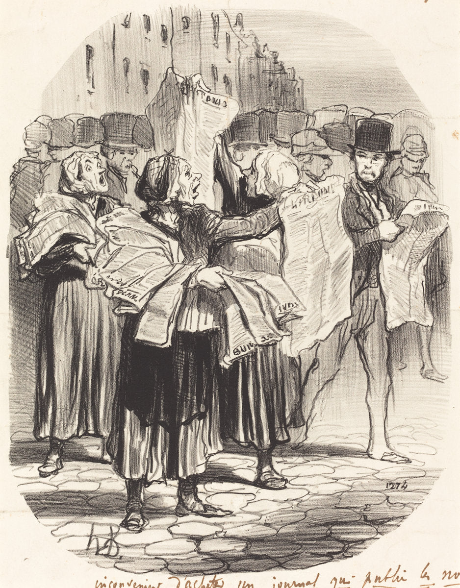 Inconvénient d'acheter un journal... by Honoré Daumier (French, 1808 - 1879), 16X12"(A3)Poster Print