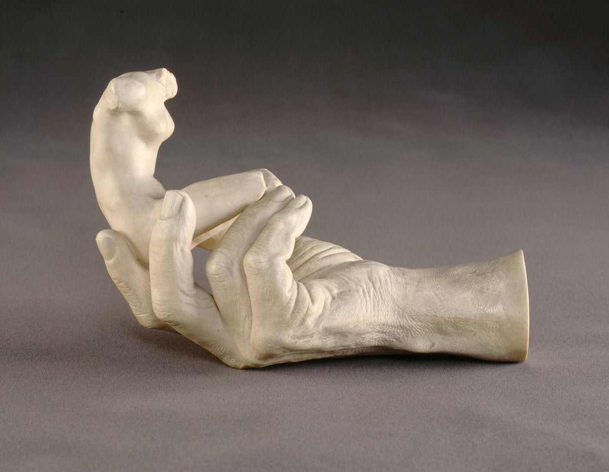Hand of Rodin with a Female Figure by Auguste Rodin (French, 1840 - 1917), 16X12"(A3)Poster Print