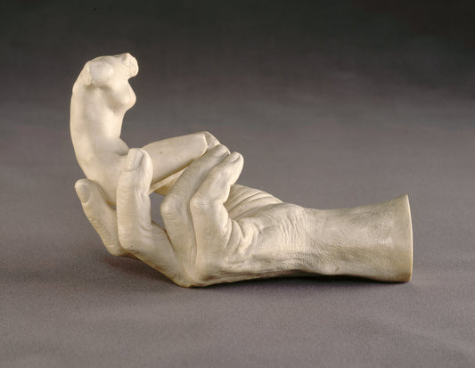 Hand of Rodin with a Female Figure by Auguste Rodin (French, 1840 - 1917), 16X12"(A3)Poster Print