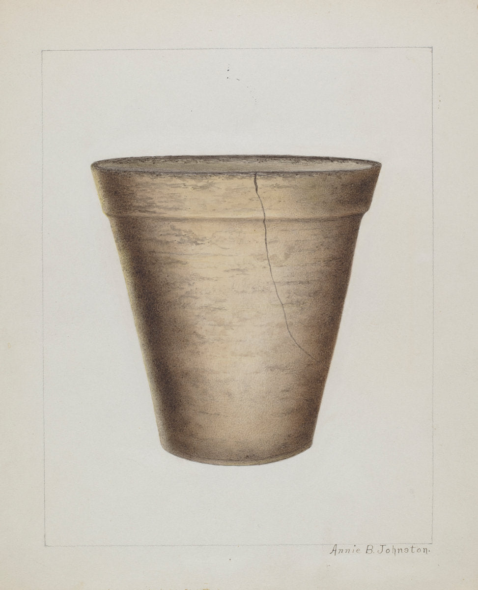 Pottery Flower Pot by Annie B. Johnston (American, active c. 1935), 16X12"(A3)Poster Print