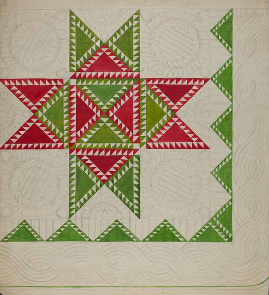 Patchwork Quilt by Katherine Hastings (American, active c. 1935), 16X12"(A3)Poster Print