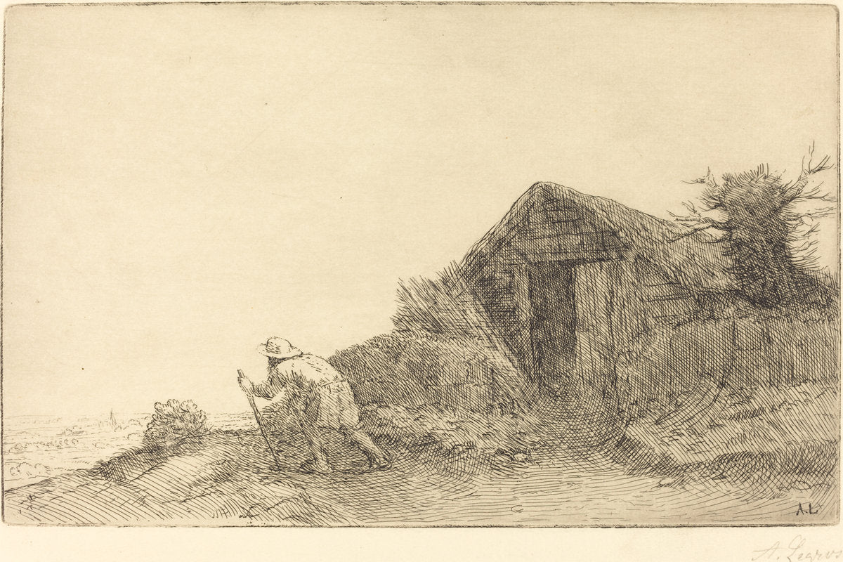 Along the Top of the Hill (Sur le haut de la colline) by Alphonse Legros (French, 1837 - 1911), 16X12"(A3)Poster Print