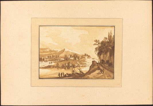 Mountain Landscape by Katharina Prestel after Franz Edmund Weirotter (German, 1747 - 1794), 16X12"(A3)Poster Print