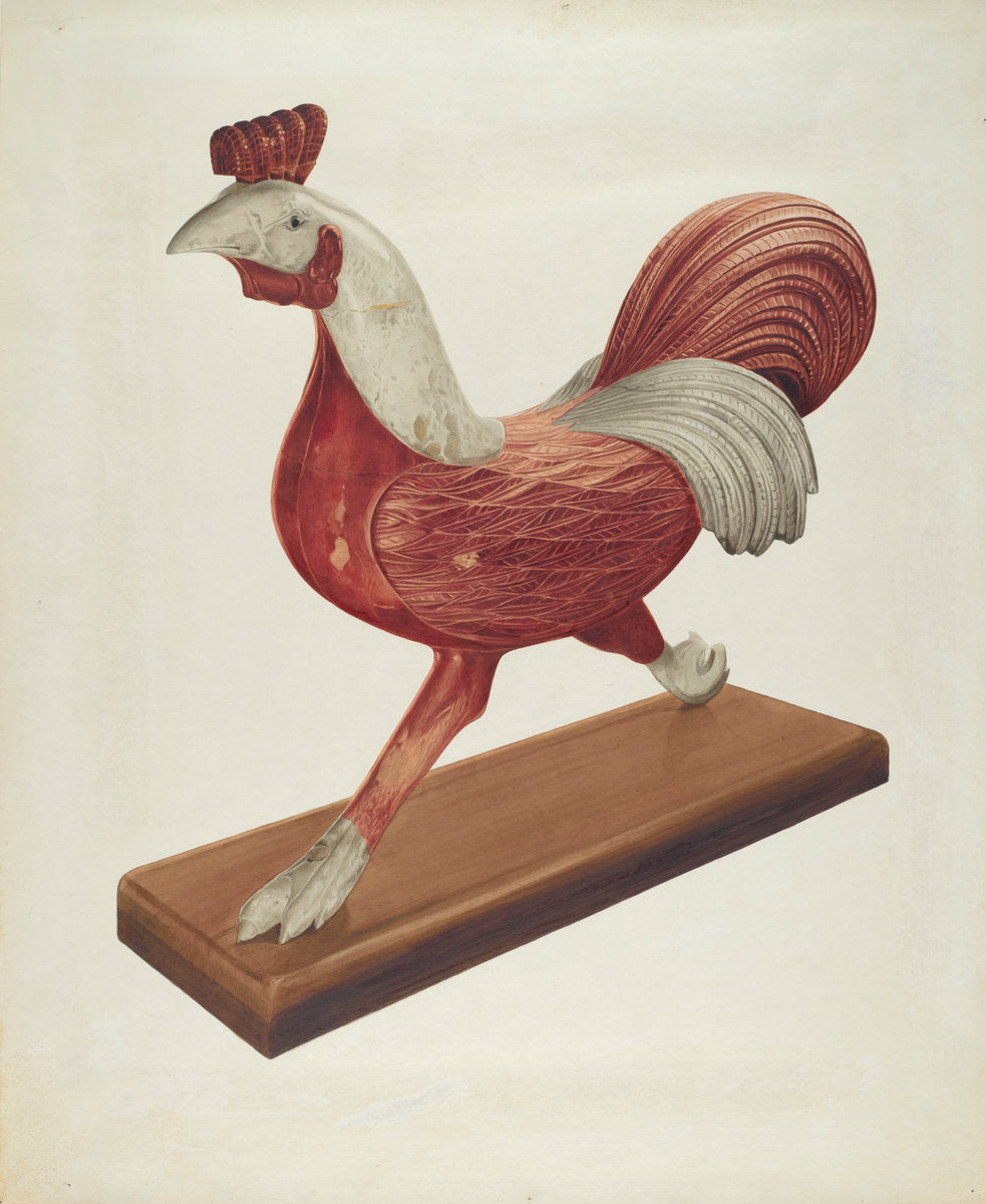 Rooster by Howard Weld (American, active c. 1935), 16X12"(A3)Poster Print