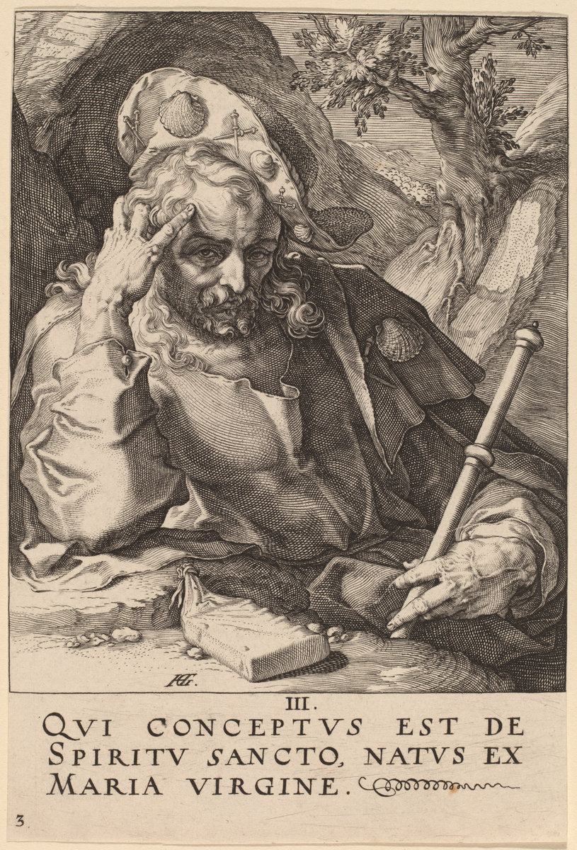 Saint James Major by Hendrik Goltzius (Dutch, 1558 - 1617), 16X12"(A3)Poster Print