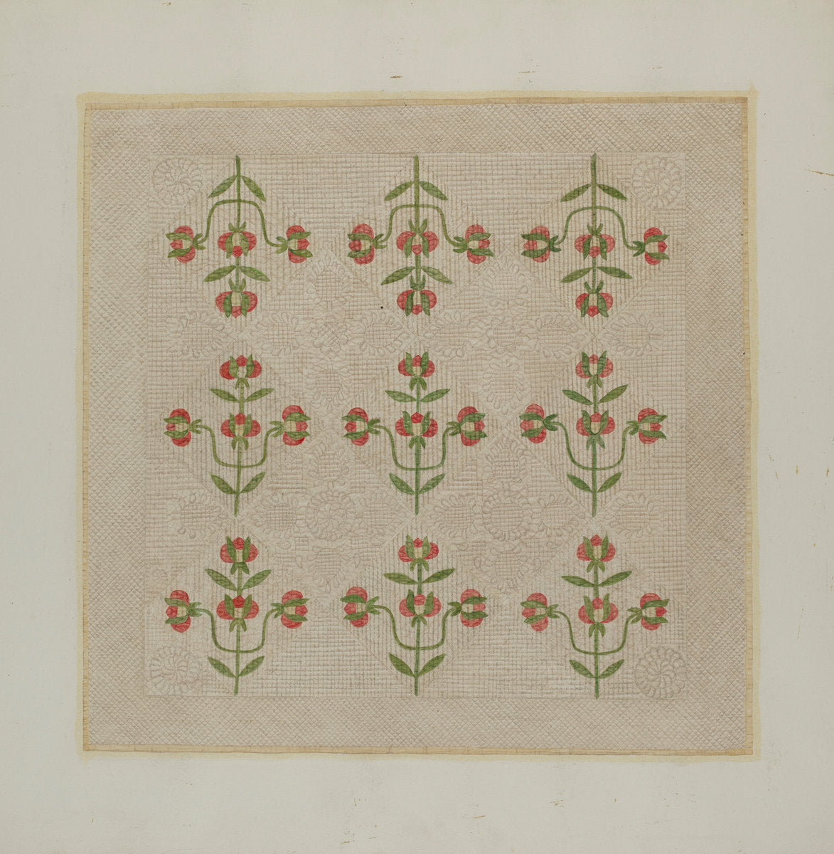 Quilt - Tulip Pattern by Fred Hassebrock (American, active c. 1935), 16X12"(A3)Poster Print
