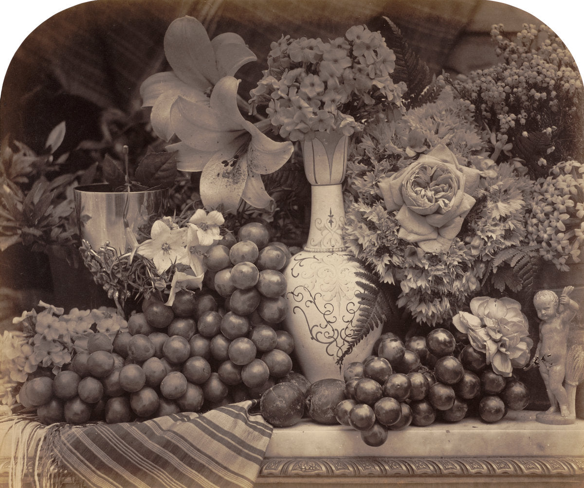 Fruit and Flowers by Roger Fenton (British, 1819 - 1869), 16X12"(A3)Poster Print
