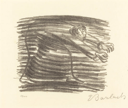 Walk in the Shadow by Ernst Barlach (German, 1870 - 1938), 16X12"(A3)Poster Print