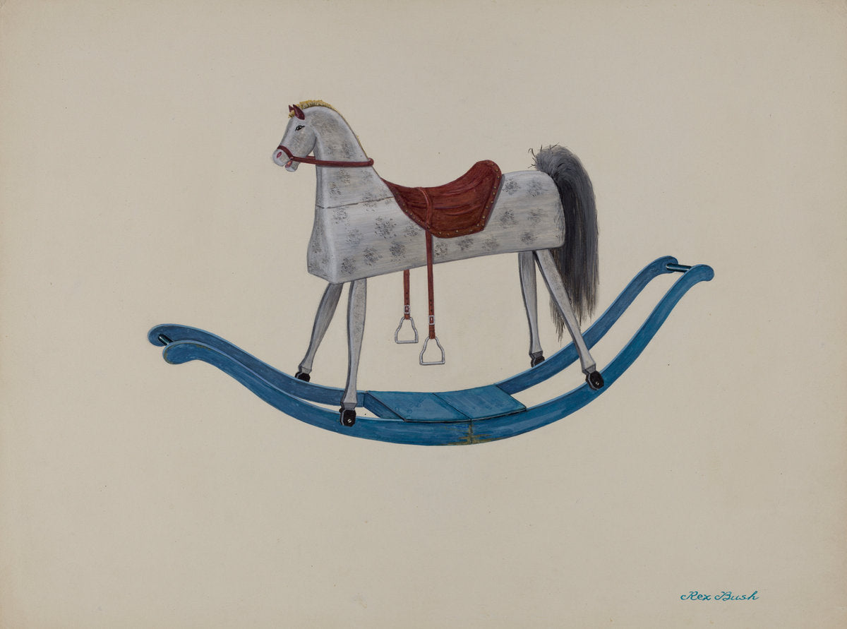 Rocking Horse by Rex F. Bush (American, active c. 1935), 16X12"(A3)Poster Print