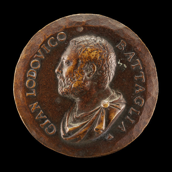 Gian Lodovico Battaglia [obverse] by Attributed to Danese Cattaneo (Venetian, c. 1509 - 1573), 16X12"(A3)Poster Print