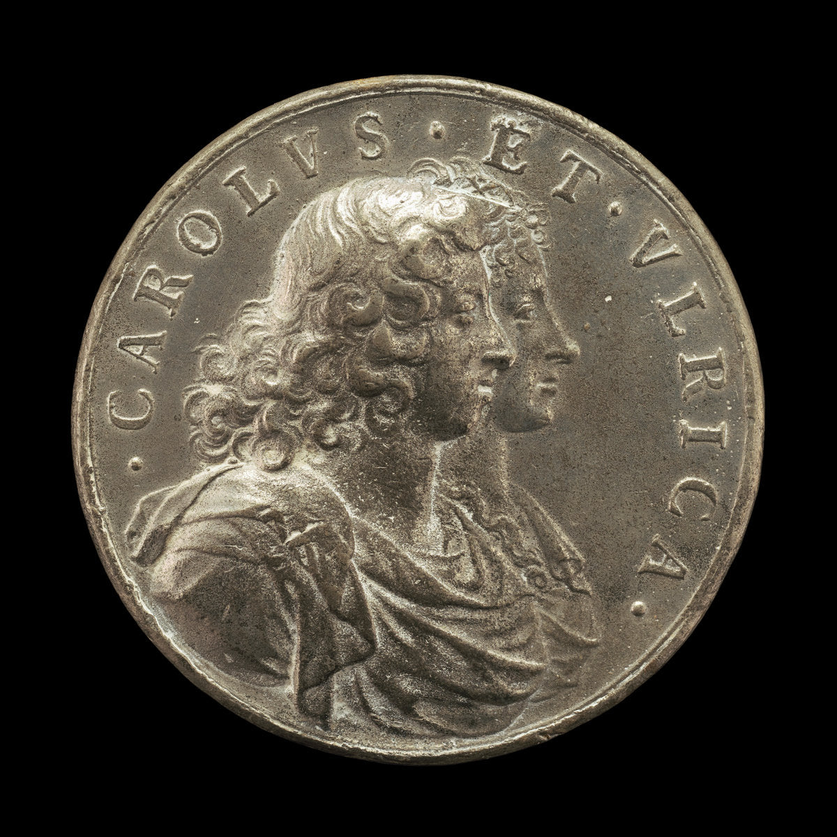 Charles XI, 1655-1697, King of Sweden 1660, and Ulrica Leonora of Denmark, d. 1693, Queen of Sweden 1680 [obverse] by Arvid Karlsteen (Swedish, 1647 - 1718), 16X12"(A3)Poster Print