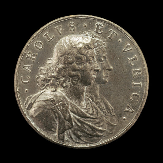 Charles XI, 1655-1697, King of Sweden 1660, and Ulrica Leonora of Denmark, d. 1693, Queen of Sweden 1680 [obverse] by Arvid Karlsteen (Swedish, 1647 - 1718), 16X12"(A3)Poster Print