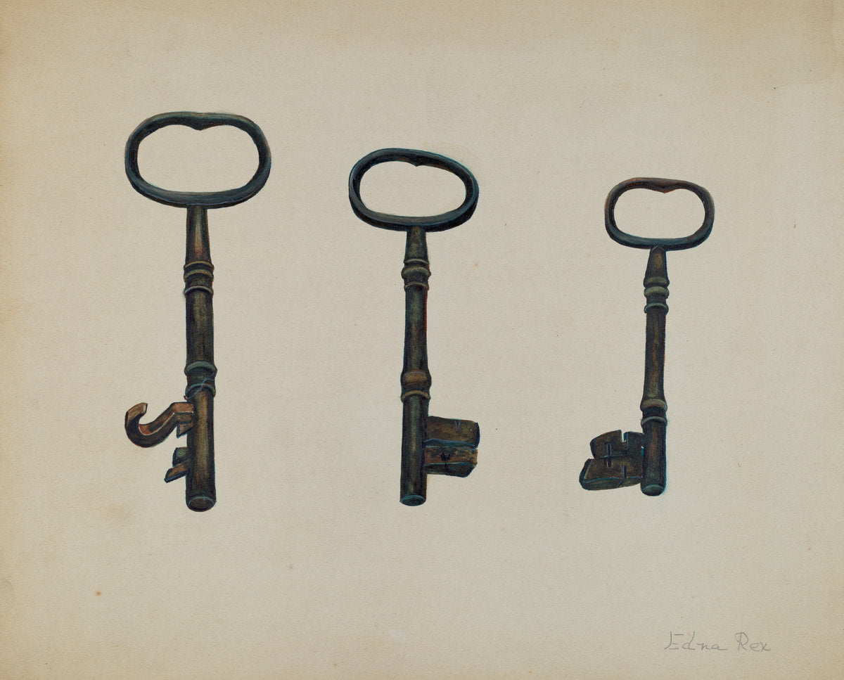 Keys to John Marshall House by Edna C. Rex (American, active c. 1935), 16X12"(A3)Poster Print