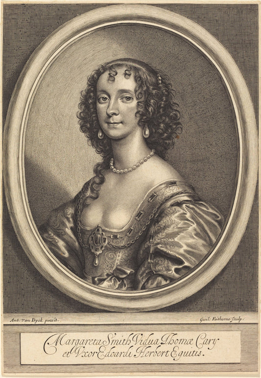 Margaret Smith by William Faithorne after Sir Anthony van Dyck (English, 1616 - 1691), 16X12"(A3)Poster Print