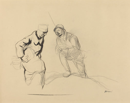 Two Soldiers by Jean-Louis Forain (French, 1852 - 1931), 16X12"(A3)Poster Print