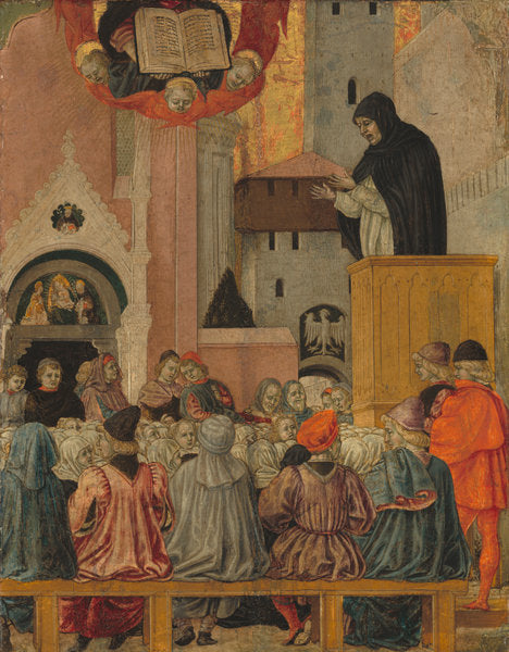 A Dominican Preaching by Agnolo degli Erri (Emilian, active 1440s - 1497), 16X12"(A3)Poster Print