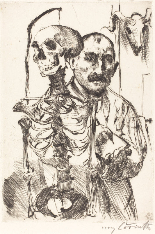 The Artist and Death - II (Der Künstler und der Tod II) by Lovis Corinth (German, 1858 - 1925), 16X12"(A3)Poster Print