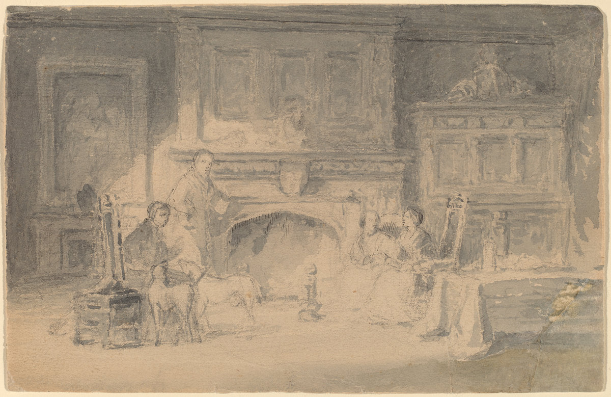 Study for "The Bailey Family" by Robert Walter Weir (American, 1803 - 1889), 16X12"(A3)Poster Print