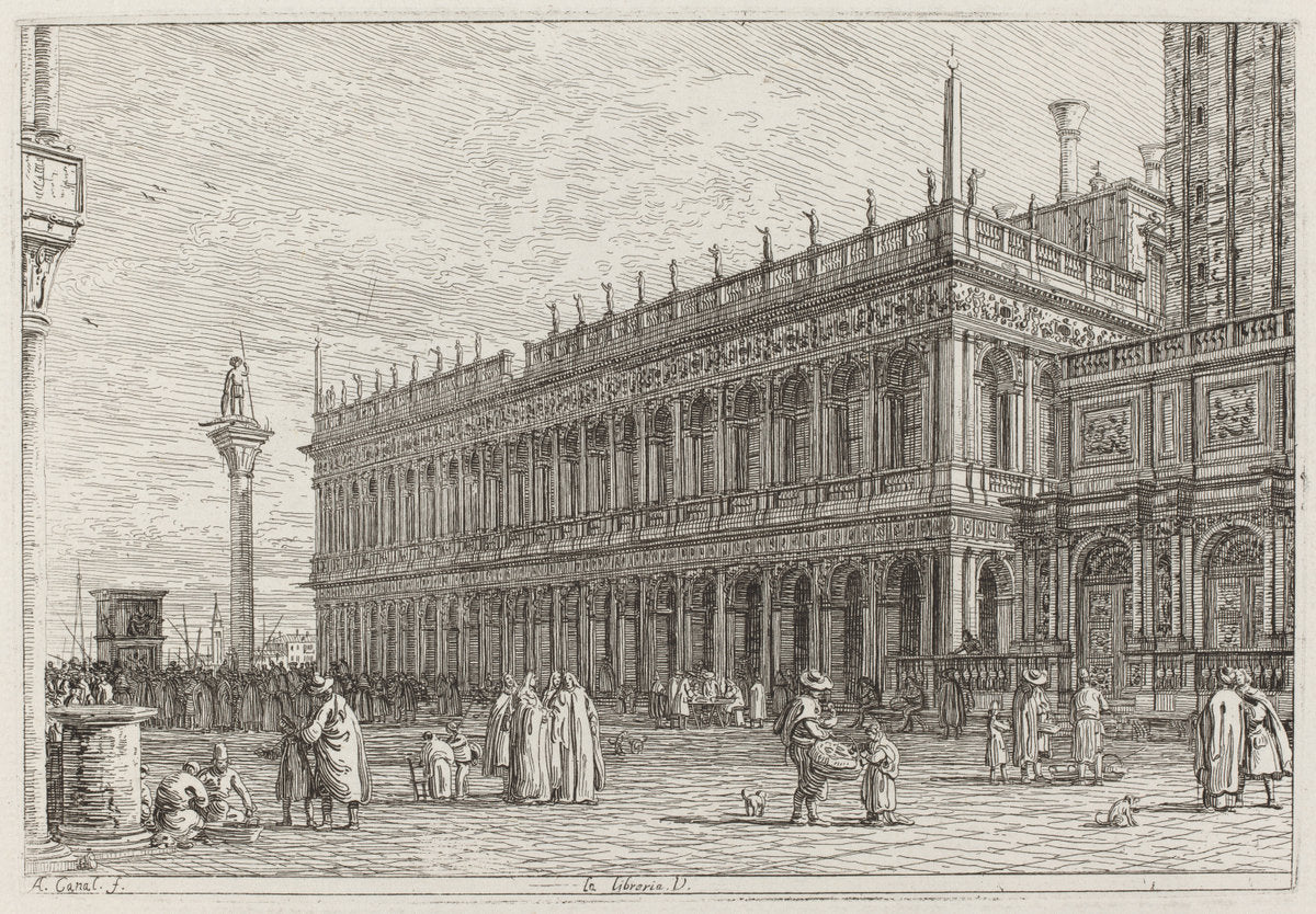 La libreria. V. [upper left] by Canaletto (Italian, 1697 - 1768), 16X12"(A3)Poster Print