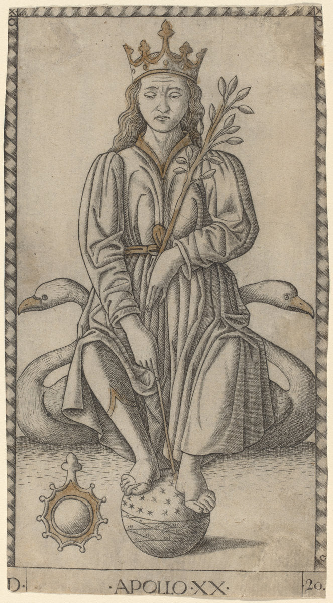 Apollo by Master of the E-Series Tarocchi (Italian, active c. 1465), 16X12
