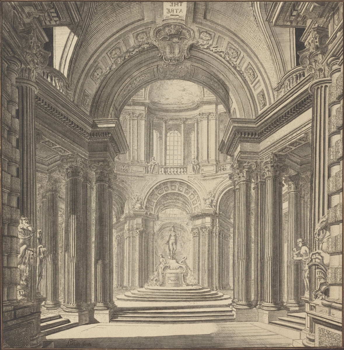 Interior of a Temple by Pierre Varin (French, active 1736 - 1753), 16X12"(A3)Poster Print