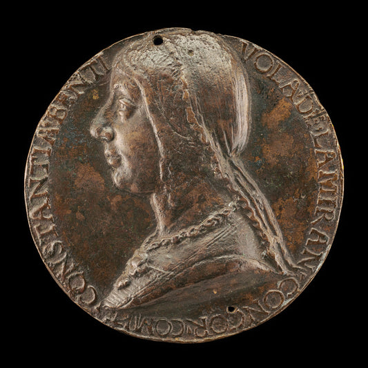 c. 1485 by Style of Niccolò Fiorentino (Costanza Bentivoglio, Wife of Antonio Pico della Mirandola 1473, Countess of Concordia 1483 [obverse]), 16X12"(A3)Poster Print