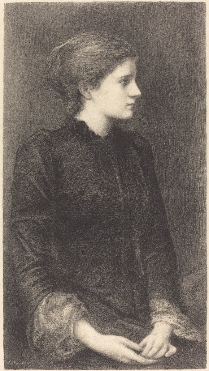 Mrs. Bonham by M.G. Fuchs after Sir Edward Coley Burne-Jones (French, active c. 1890 - 1910), 16X12"(A3)Poster Print