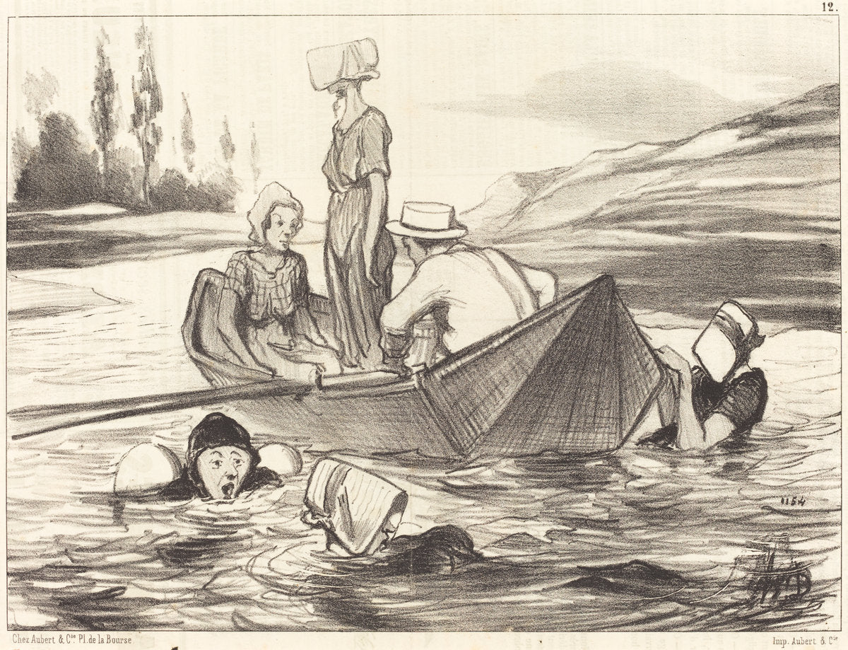 En pleine eau by Honoré Daumier (French, 1808 - 1879), 16X12"(A3)Poster Print