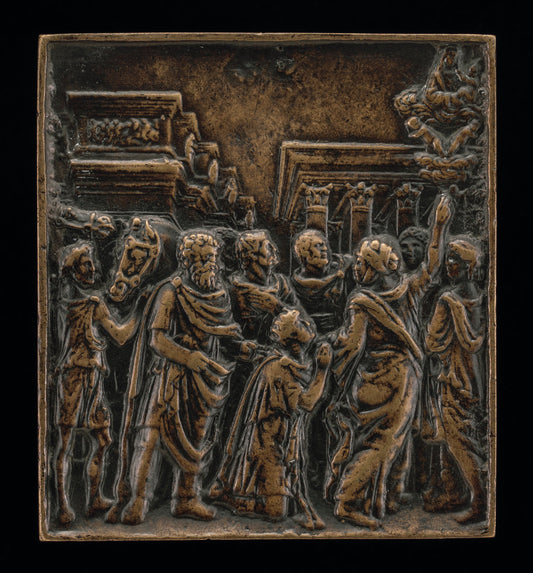 Augustus and the Sibyl by Andrea Briosco, called Riccio (Italian, 1470 - 1532), 16X12"(A3)Poster Print
