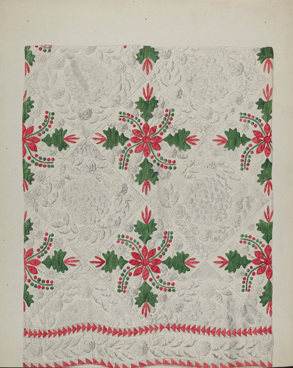 Quilt by James Vail (American, active c. 1935), 16X12"(A3)Poster Print