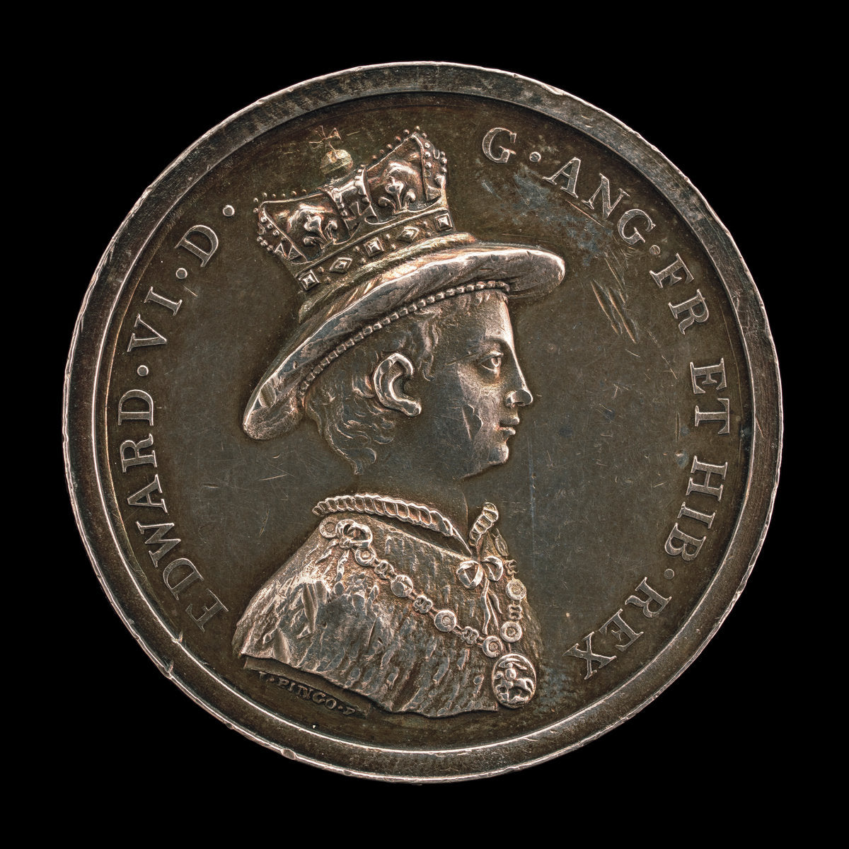 Edward VI, 1537-1553, King of England 1547 (Medal for the School of Christ's Hospital, Founded 1552) [obverse] by Lewis Pingo (British, 1743 - 1830), 16X12"(A3)Poster Print