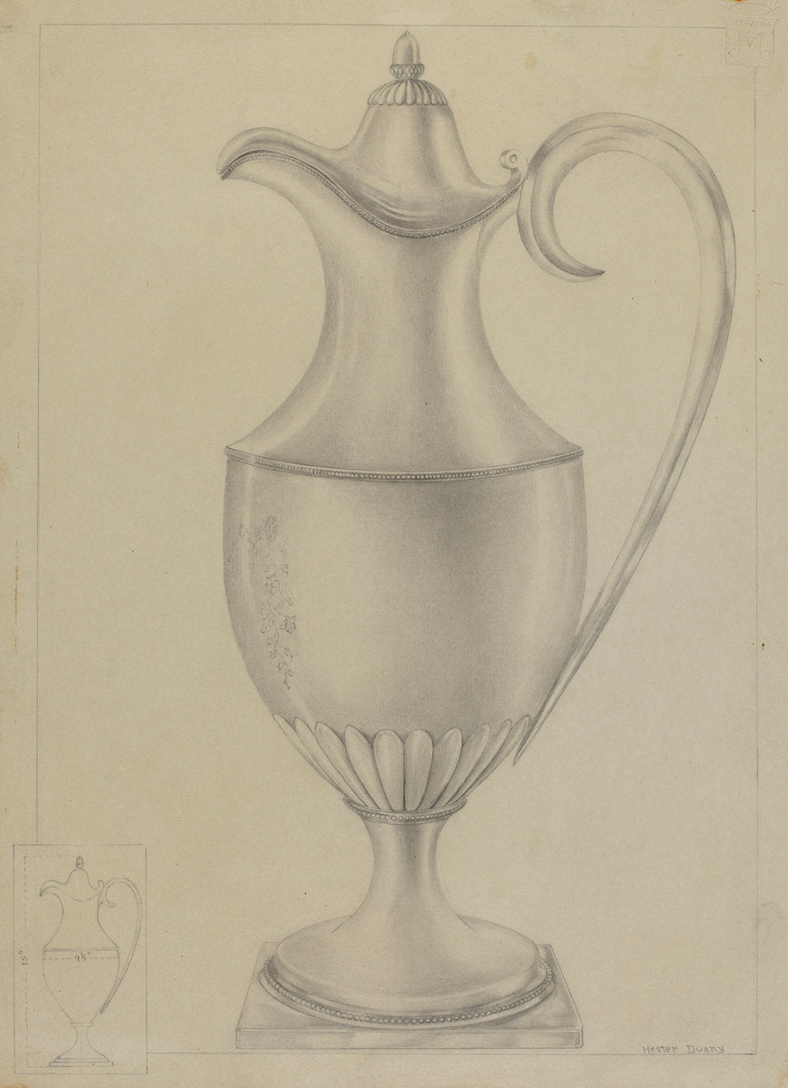 Silver Pitcher by Hester Duany (American, 1891 - 1964), 16X12"(A3)Poster Print