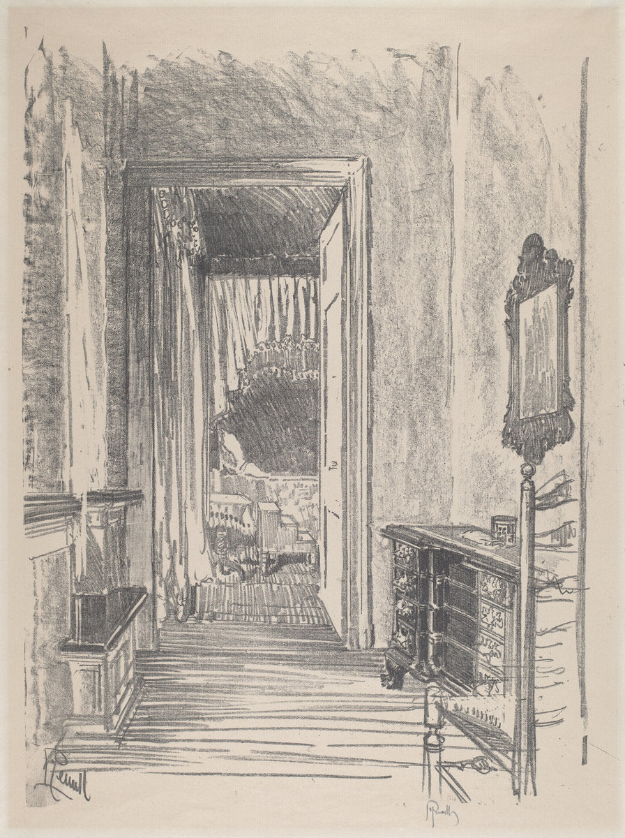 Hallway to Bed Room, Stenton by Joseph Pennell (American, 1857 - 1926), 16X12"(A3)Poster Print