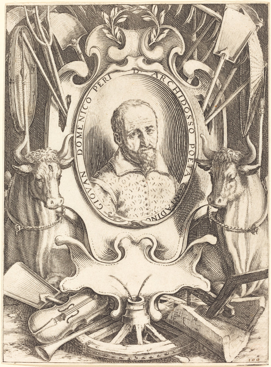 Giovanni Domenico Peri by Jacques Callot (French, 1592 - 1635), 16X12"(A3)Poster Print
