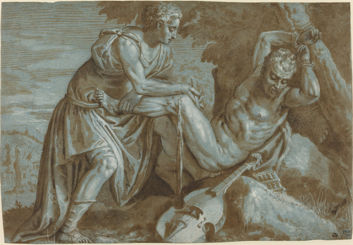 Apollo and Marsyas by Attributed to Veronese (Venetian, 1528 - 1588), 16X12"(A3)Poster Print