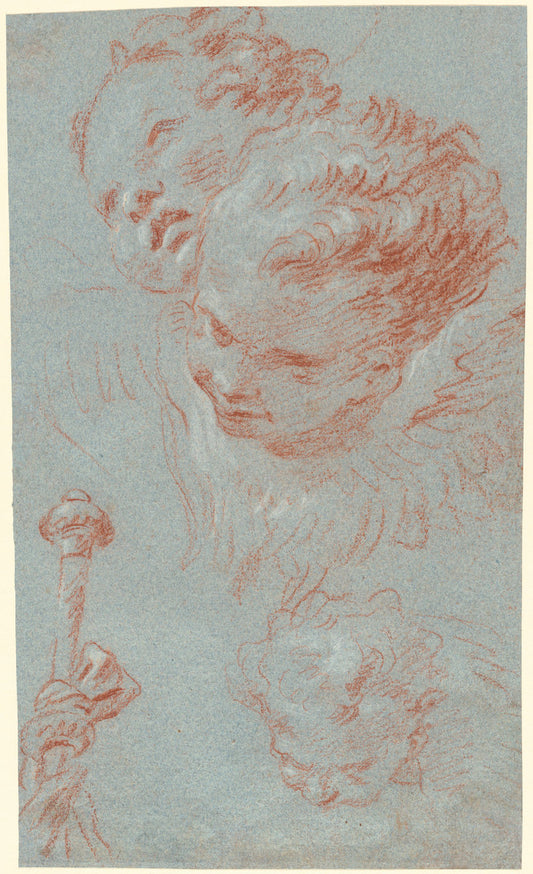 Three Cherubs and a Beribboned Staff by Giovanni Battista Tiepolo (Venetian, 1696 - 1770), 16X12"(A3)Poster Print