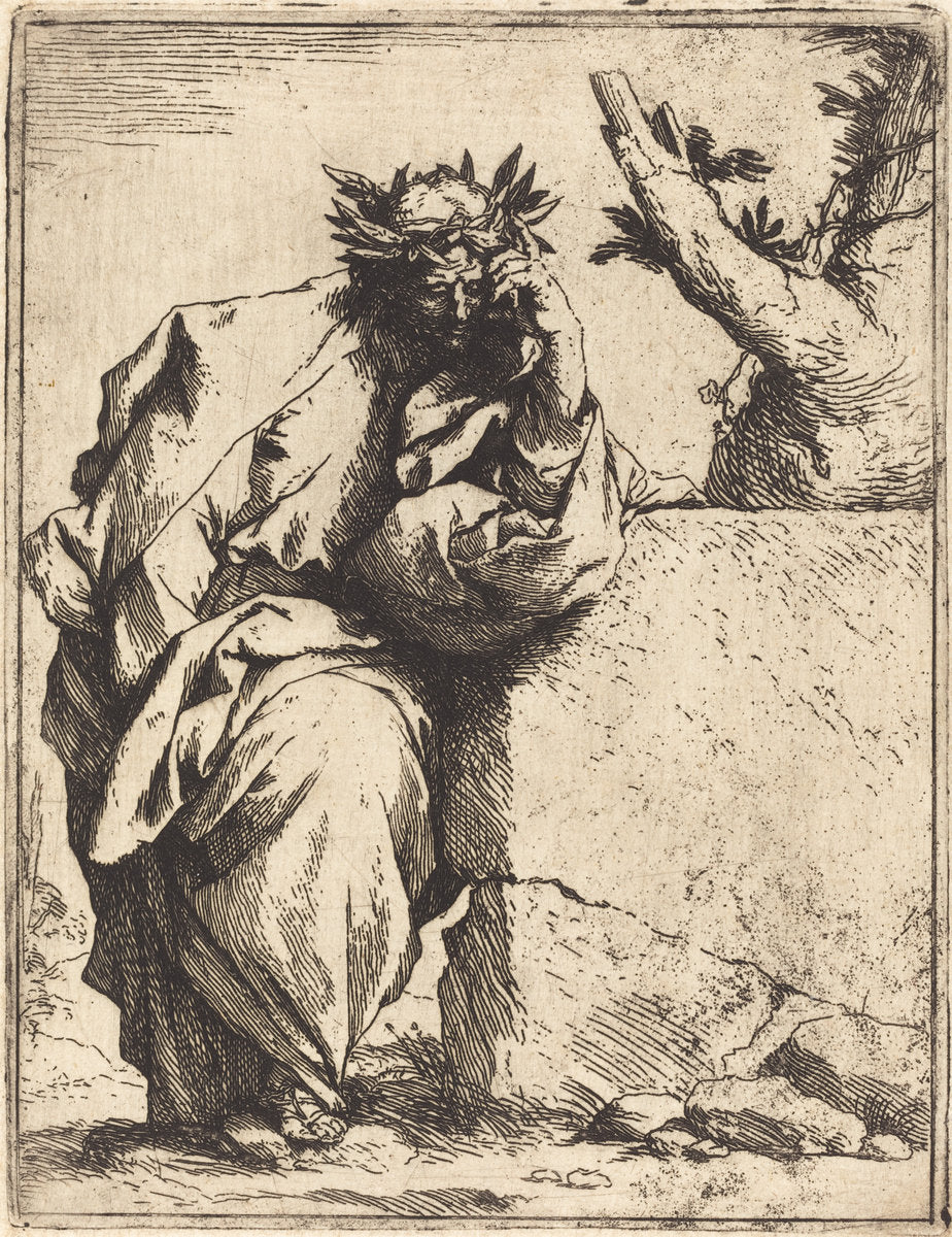The Poet by Jusepe de Ribera (Spanish, 1591 - 1652), 16X12"(A3)Poster Print