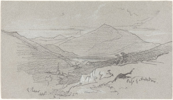 Mountainous View from Antrodoco by Edward Lear (British, 1812 - 1888), 16X12"(A3)Poster Print