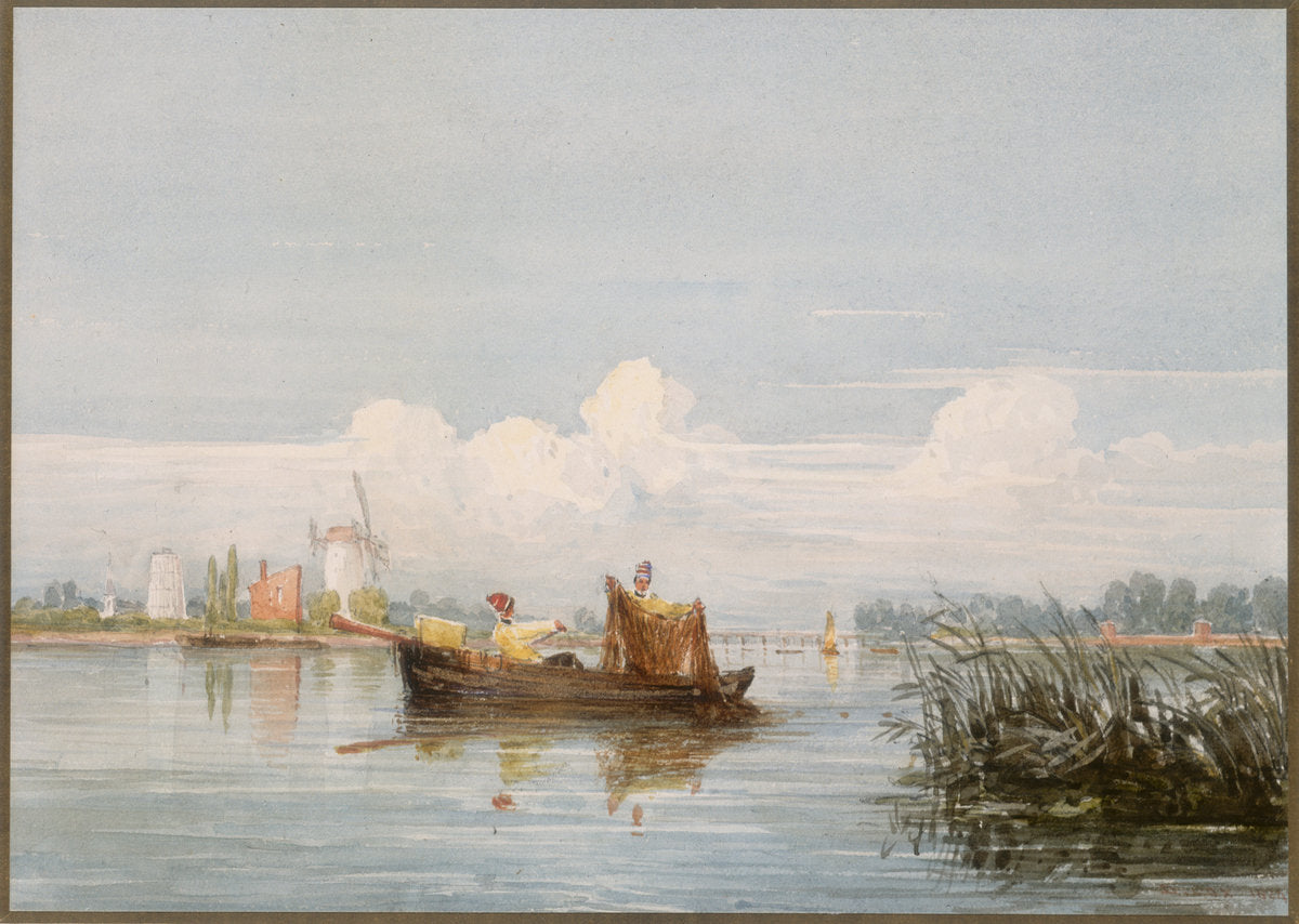 The Thames at Battersea by David Cox (British, 1783 - 1859), 16X12"(A3)Poster Print