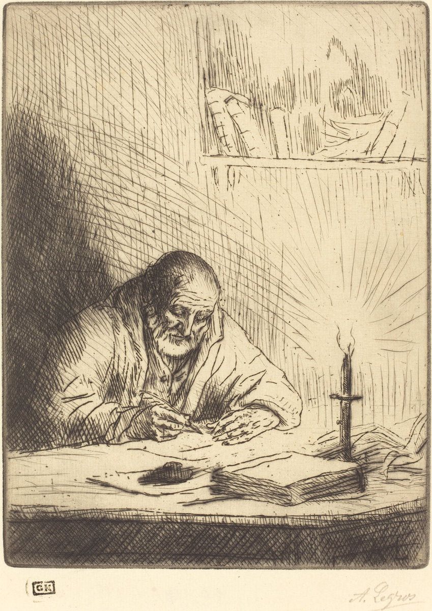 Archeologist (L'archeologue) by Alphonse Legros (French, 1837 - 1911), 16X12"(A3)Poster Print