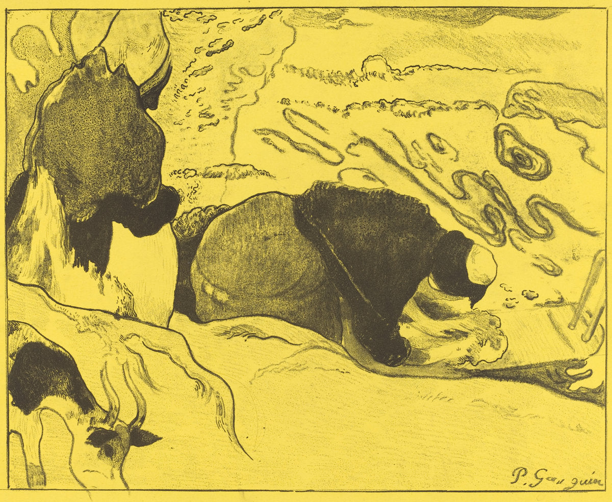 The Washerwomen (Les laveuses) by Paul Gauguin (French, 1867 - 1939), 16X12"(A3)Poster Print