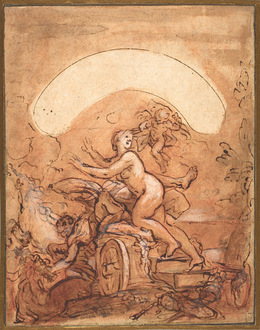 Night Fleeing Before Morning by Giuseppe Passeri (Italian, 1654 - 1714), 16X12"(A3)Poster Print