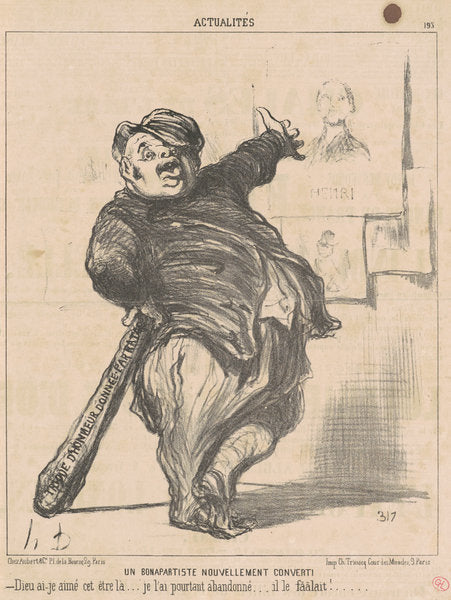 Un Bonapartiste nouvellement converti by Honoré Daumier (French, 1808 - 1879), 16X12"(A3)Poster Print