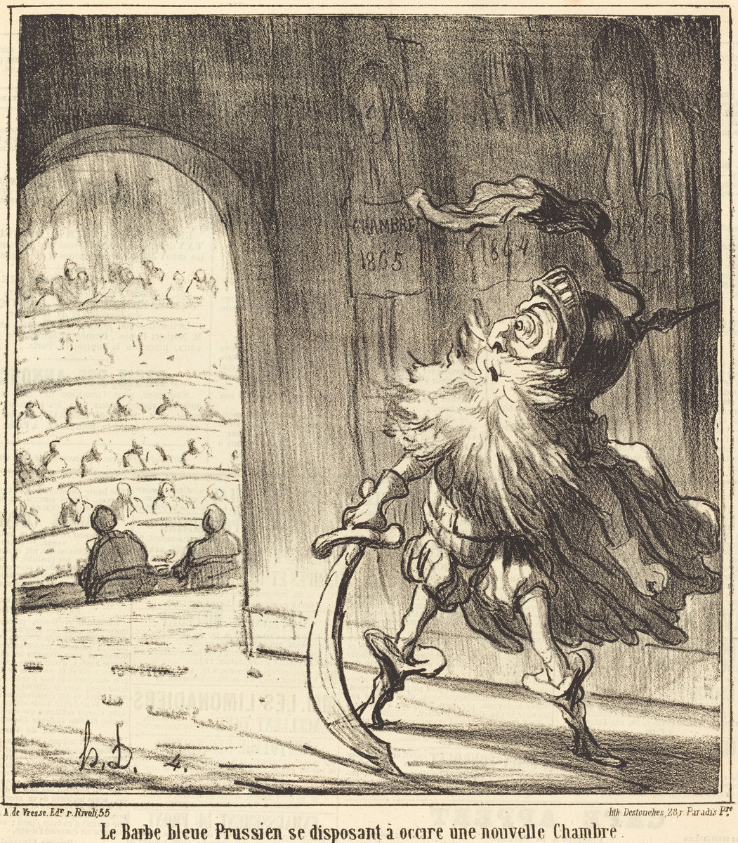 Le Barbe bleu Prussien... by Honoré Daumier (French, 1808 - 1879), 16X12"(A3)Poster Print