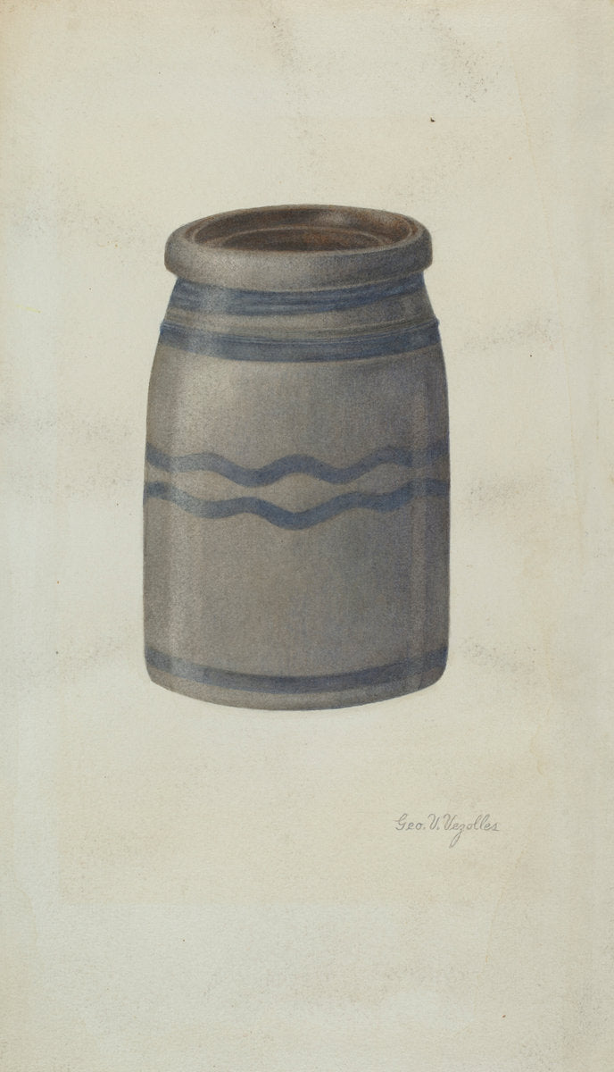 Quart Stoneware Preserving Jar by George V. Vezolles (American, 1885 - 1956), 16X12"(A3)Poster Print
